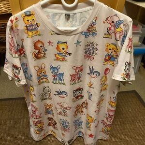 1950’s toy animals T shirt, Women XL
